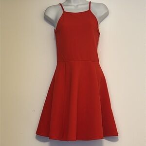Divided red mini sleeveless dress Sz 4